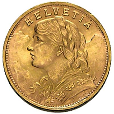 Goldmünze Vreneli, 20 Franken 5,8 Gramm