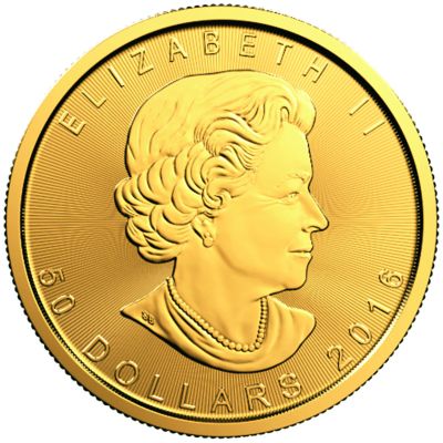 Goldmünze Maple Leaf, 50 C$ 1 Unze